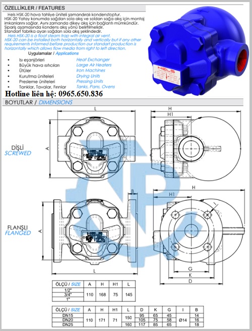 Catalog bẫy hơi Thổ Nhĩ Kỳ
