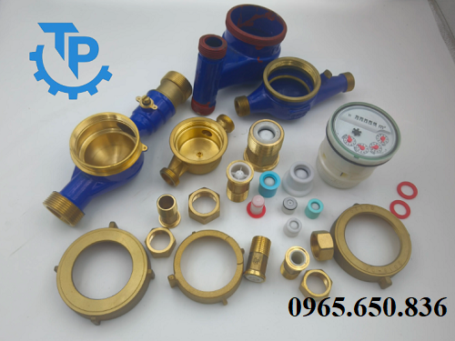 Các chi tiết bộ phận đồng hồ đo nước bằng đồng