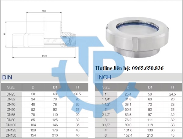 Catalog kính quan sát rắc co inox
