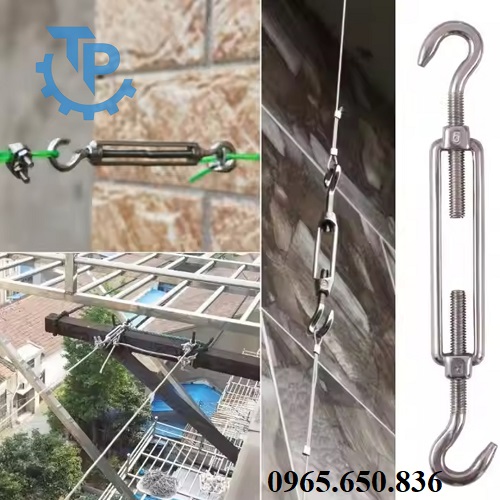 Tăng đơ 2 đầu móc inox 304