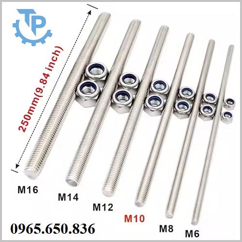 Tiêu chuẩn kích thước ty ren inox