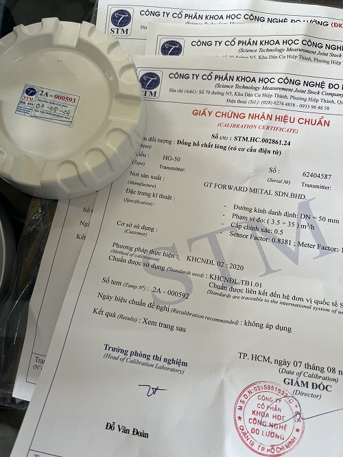 Giấy chứng nhận hiệu chuẩn