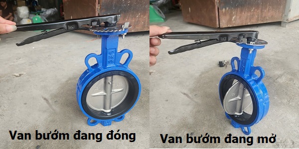Trạng thái hoạt động của van bướm
