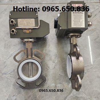 Van bướm điều khiển điện toàn thân inox Đài Loan