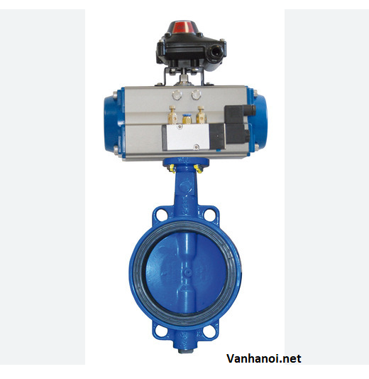 van bướm điều khiển khí nén kèm công tắc giám sát hành trình
