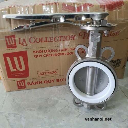 van bướm inox điều khiển tay gạt