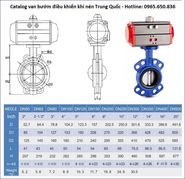 Catalog van bướm điều khiển khí nén Trung Quốc