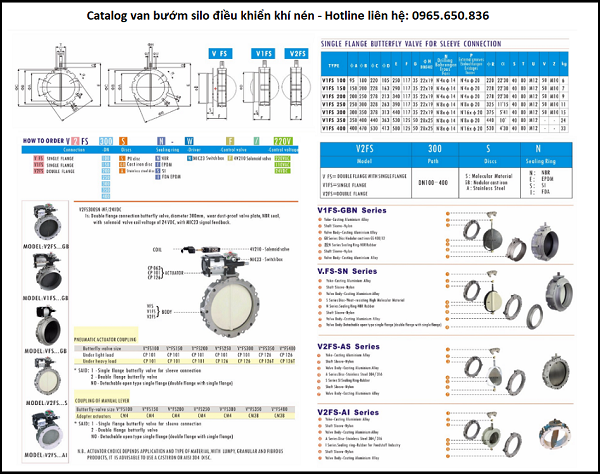 Catalog van bướm silo điều khiển khí nén