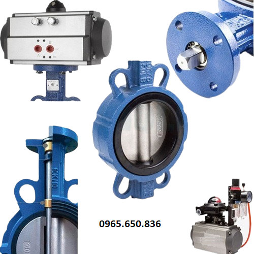 Cấu tạo van bướm bánh răng khí nén