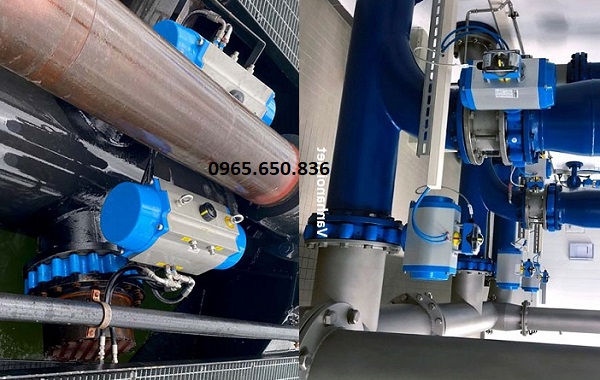Ứng dụng van bướm điều khiển khí nén tác động kép