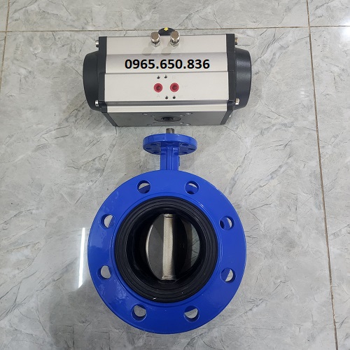 Van bướm 2 mặt bích khí nén