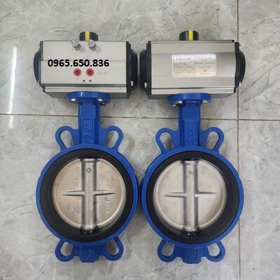 Van bướm điều khiển khí nén tác động kép