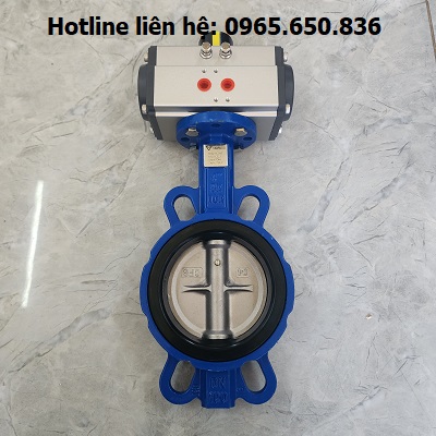 Van bướm điều khiển khí nén thân gang Hàn Quốc