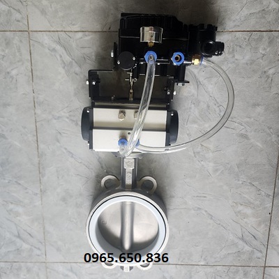 Van bướm điều khiển khí nén tuyến tính inox