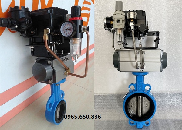 Van bướm Dn50 điều khiển khí nén tuyến tính