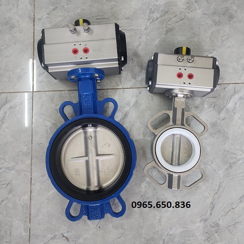 Van bướm gang inox khí nén Hàn Quốc