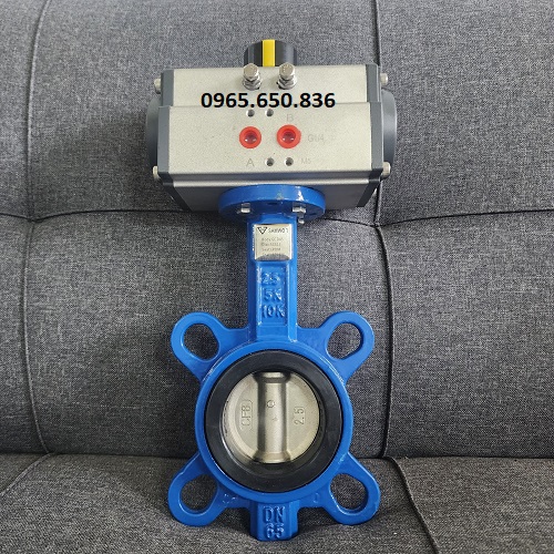 Van bướm gang khí nén tác động đơn