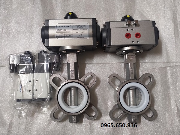 Van bướm inox điều khiển bằng khí nén