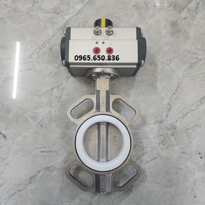 Van bướm inox điều khiển khí nén on off