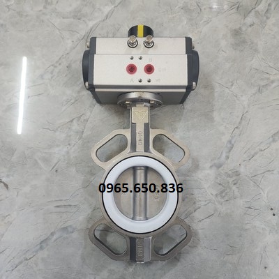 Van bướm inox điều khiển khí nén Trung Quốc
