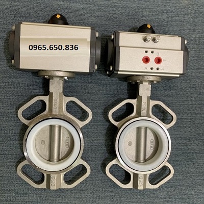 Van bướm inox khí nén Đài Loan