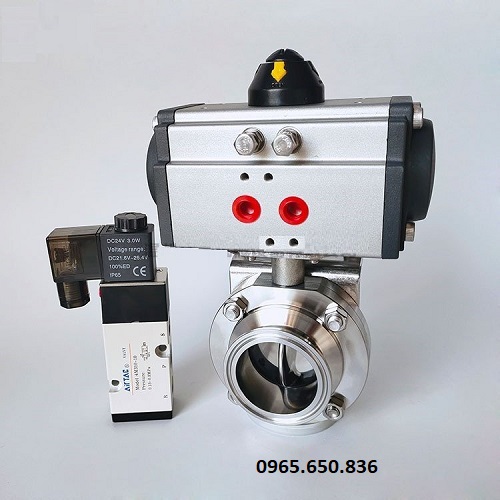 Van bướm inox khí nén vi sinh