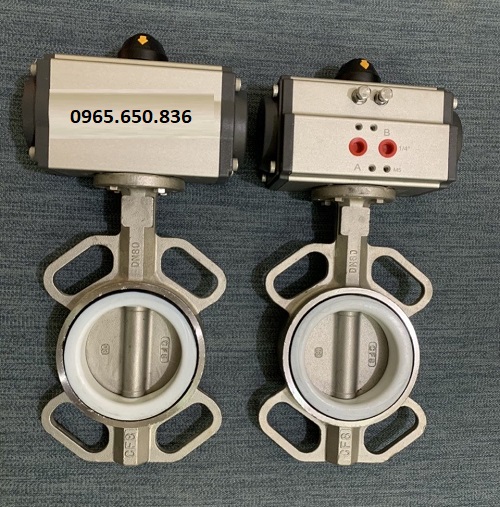 Van bướm inox tác động đơn khí nén