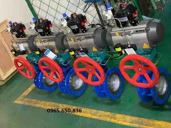 Van bướm khí nén có tay quay