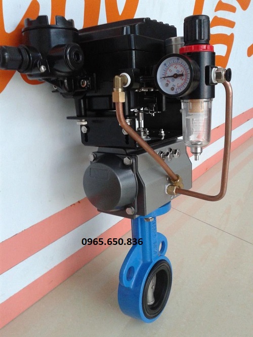 Van bướm khí nén gắn bộ lọc khí nén
