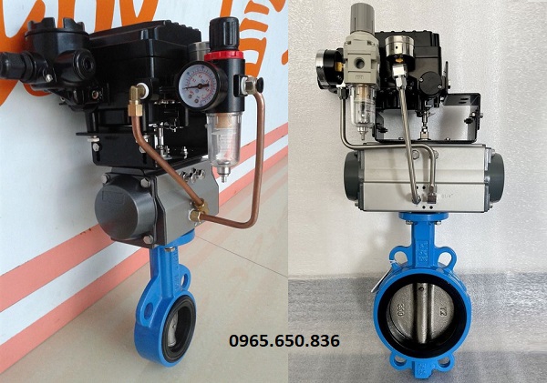 Van bướm khí nén kèm bộ lọc khí nén