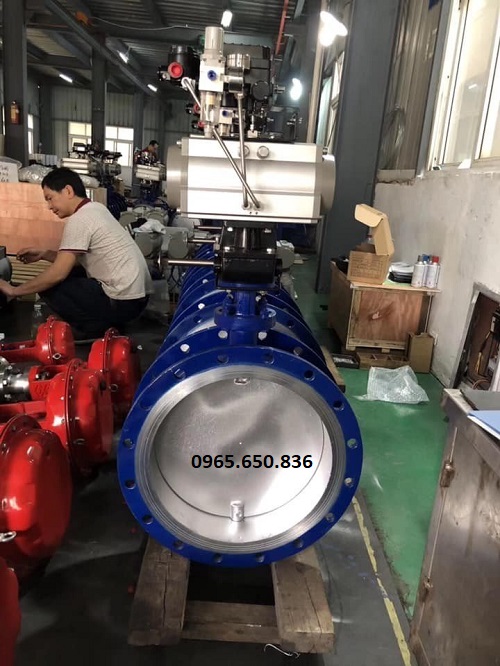 Van bướm mặt bích khí nén tuyến tính