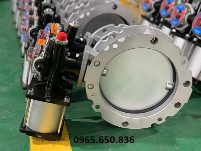 Van bướm silo hai mặt bích điều khiển khí nén