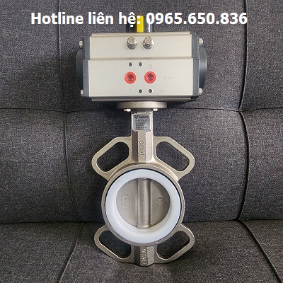 Van bướm thân inox điều khiển khí nén Hàn Quốc