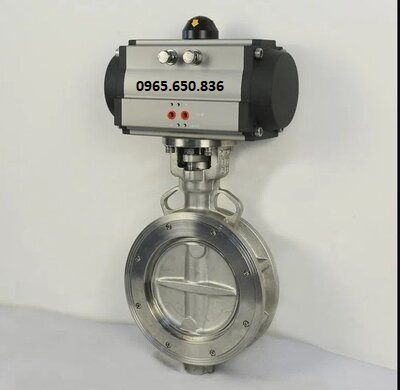 Van bướm thép điều khiển khí nén on off