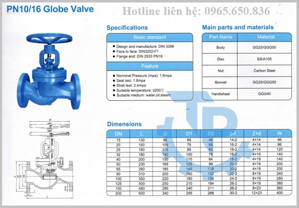 Catalog van cầu mặt bích