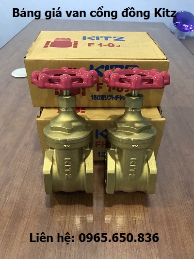Bảng giá van cổng đồng Kitz