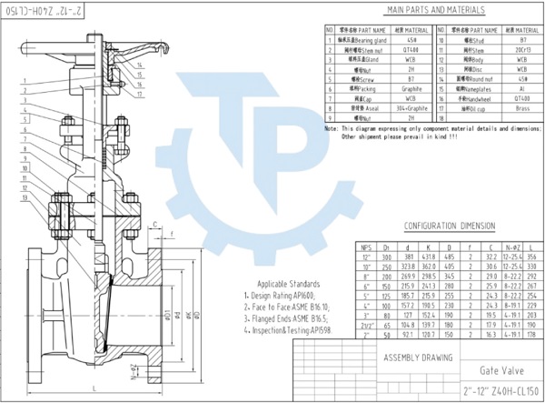 Catalog gate valve Z41H-25P