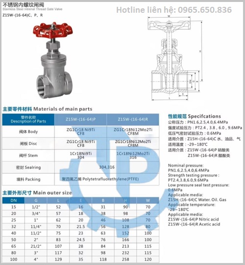 Catalog van cổng Z15W-16P