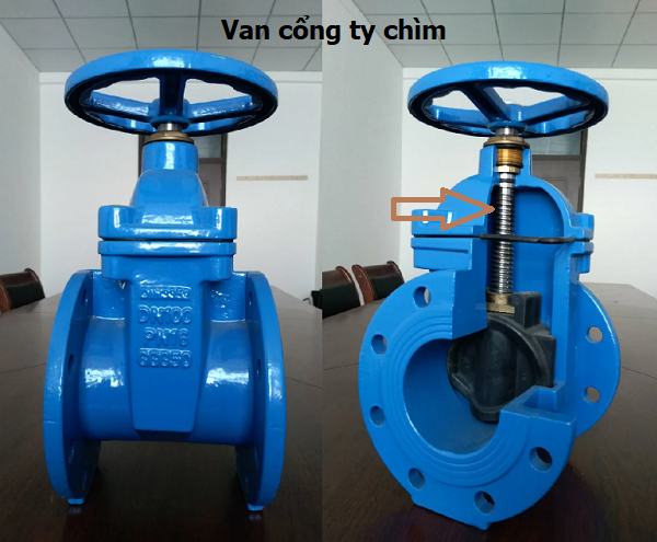 Van cổng ty chìm
