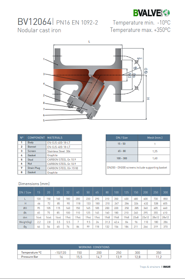 Catalog lọc y Bvalve Tây Ban Nha