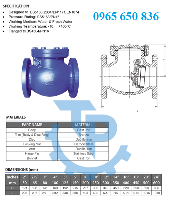 Catalog van một chiều gang