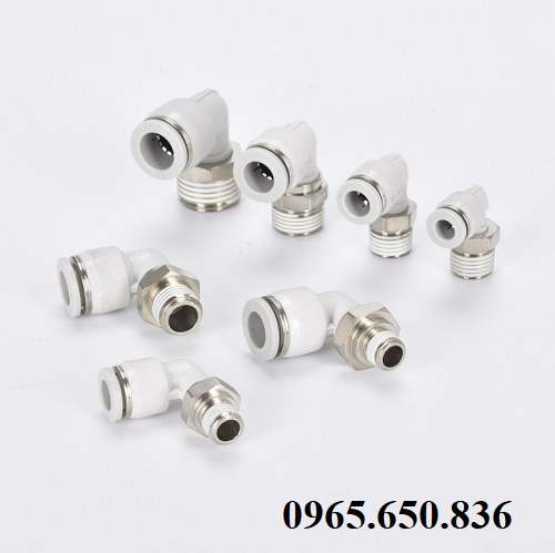 đầu nối góc PL inox trắng