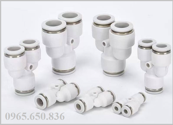Đầu nối khí nén chữ Y màu trắng
