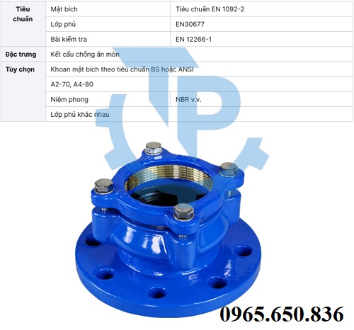 Khớp nối gang thiết kế BF