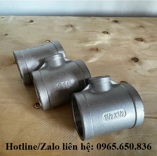 Tê thu inox nối ren