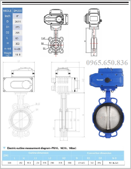 Catalog van bướm điều khiển điện DN200
