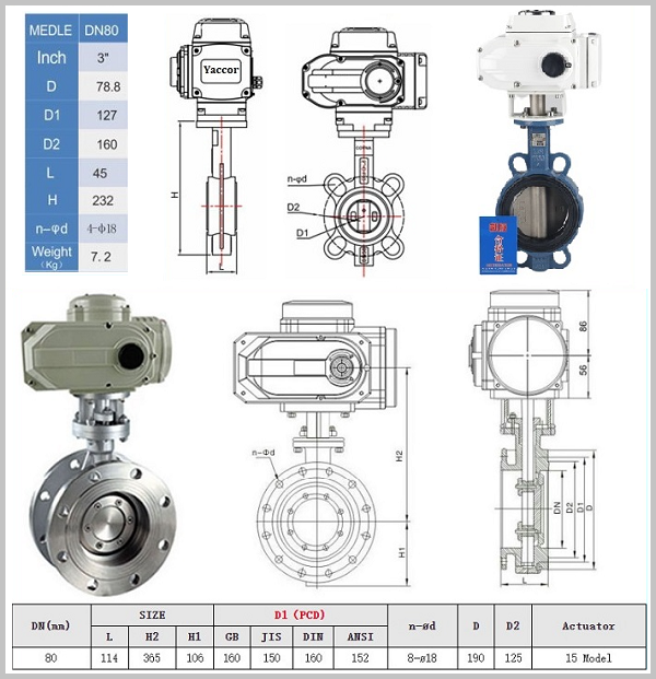 Catalog van bướm điều khiển điện DN80
