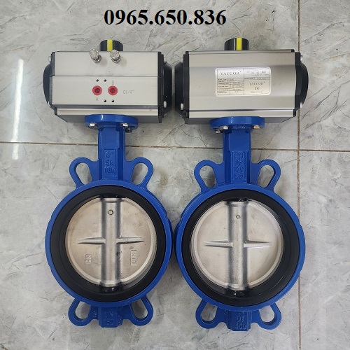 Van bướm lắp bộ điều khiển khí nén
