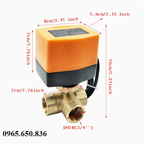 Các thông số kích thước van bi đồng điều khiển điện