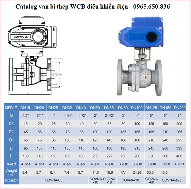 Catalog van bi thép WCB điều khiển điện